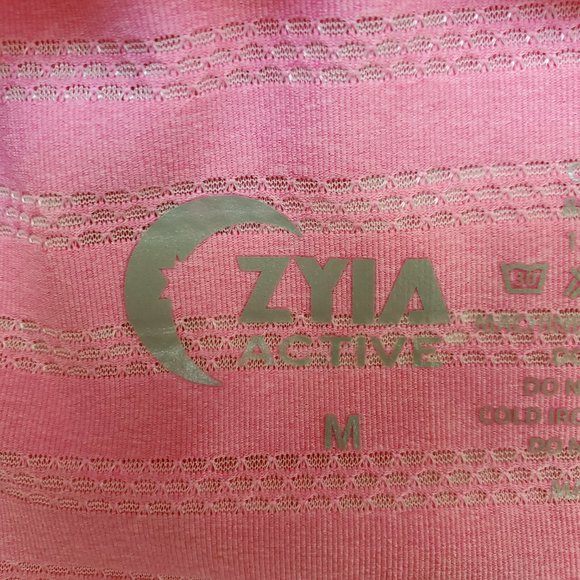 Zyia Nimbus Women's Pink Striped Split Back Tie Back Activewear Tank Top Size M - Picture 13 of 15